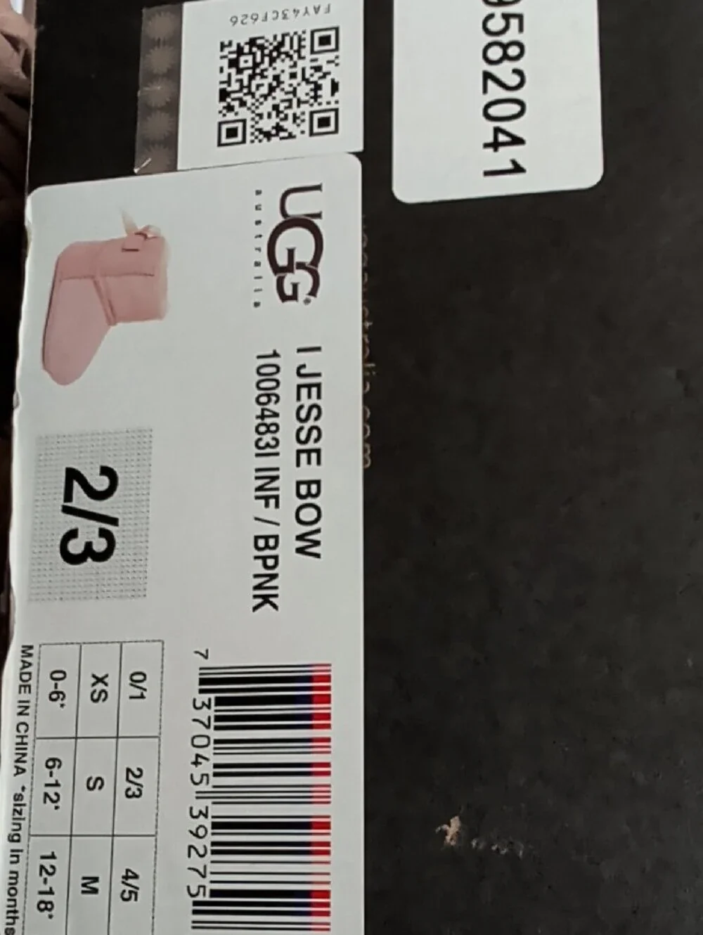 UGG® Baby Girls' Jesse Bow II Booties Size Small 2/3 NIB MSRP $75